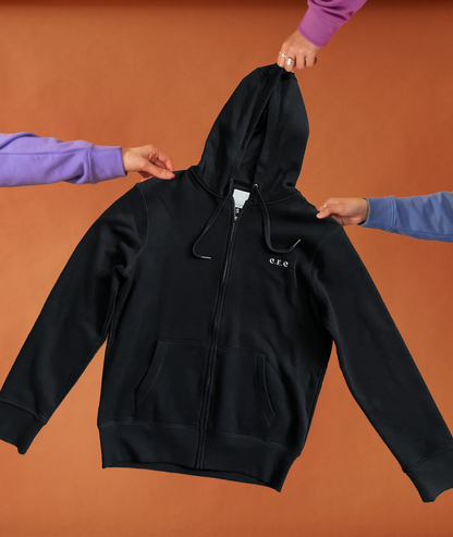 Embroidered Zip Up Hoodie
